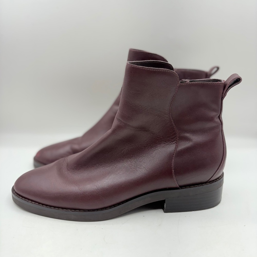 Cole‎ Haan River Chelsea Bootie Ankle Boots Burgundy Leather Side Zip Women 11
